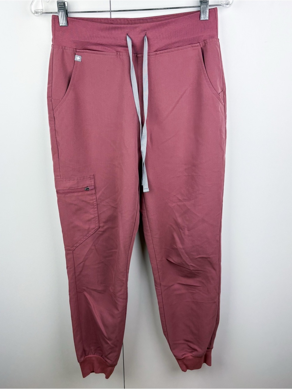 Figs High Waisted Zamora Jogger Scrub Pant Mauve Pink Small Petite Nurse Medical